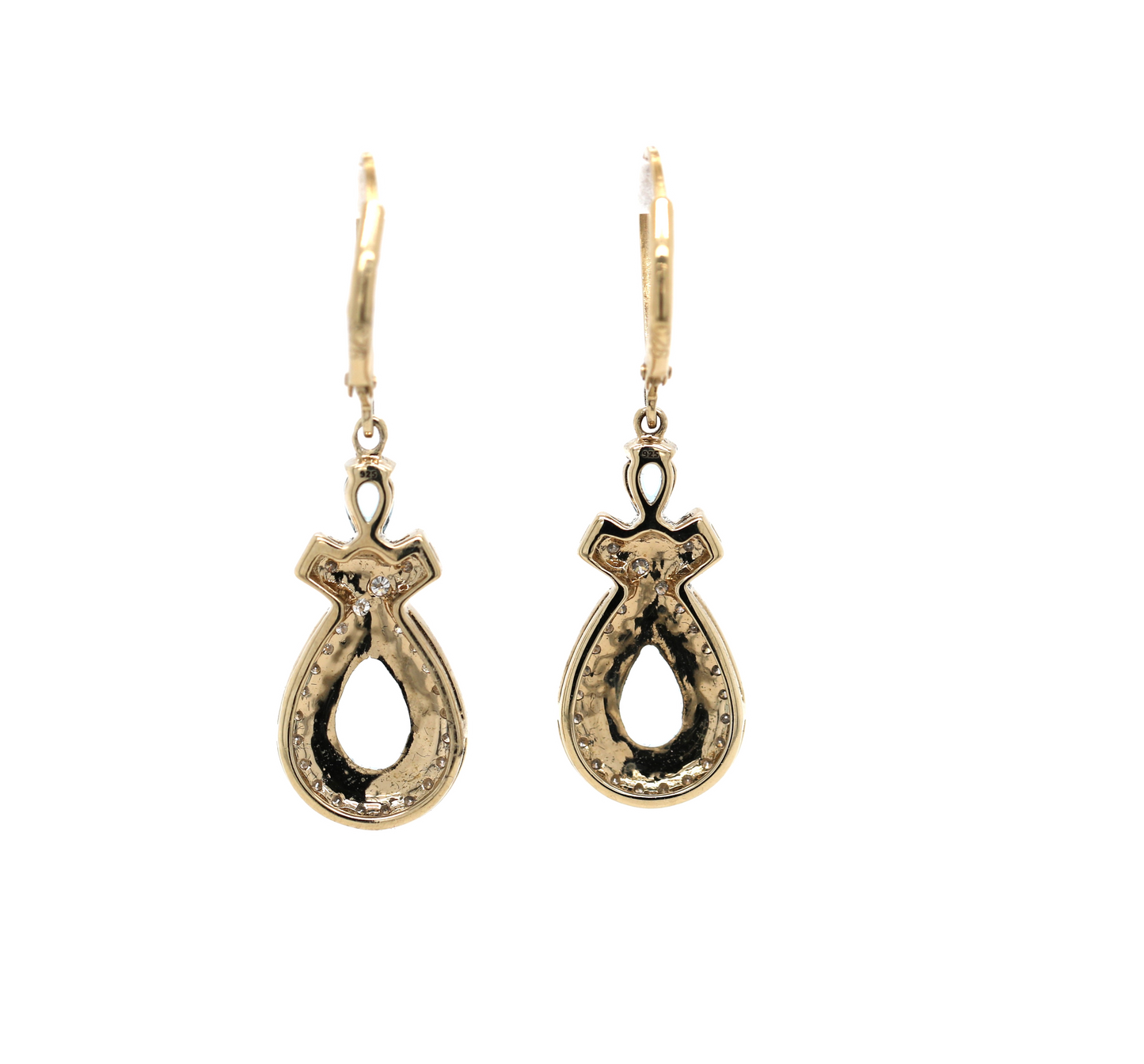 Aquamarine/ Santa Maria/ Diamond Lever back Earring