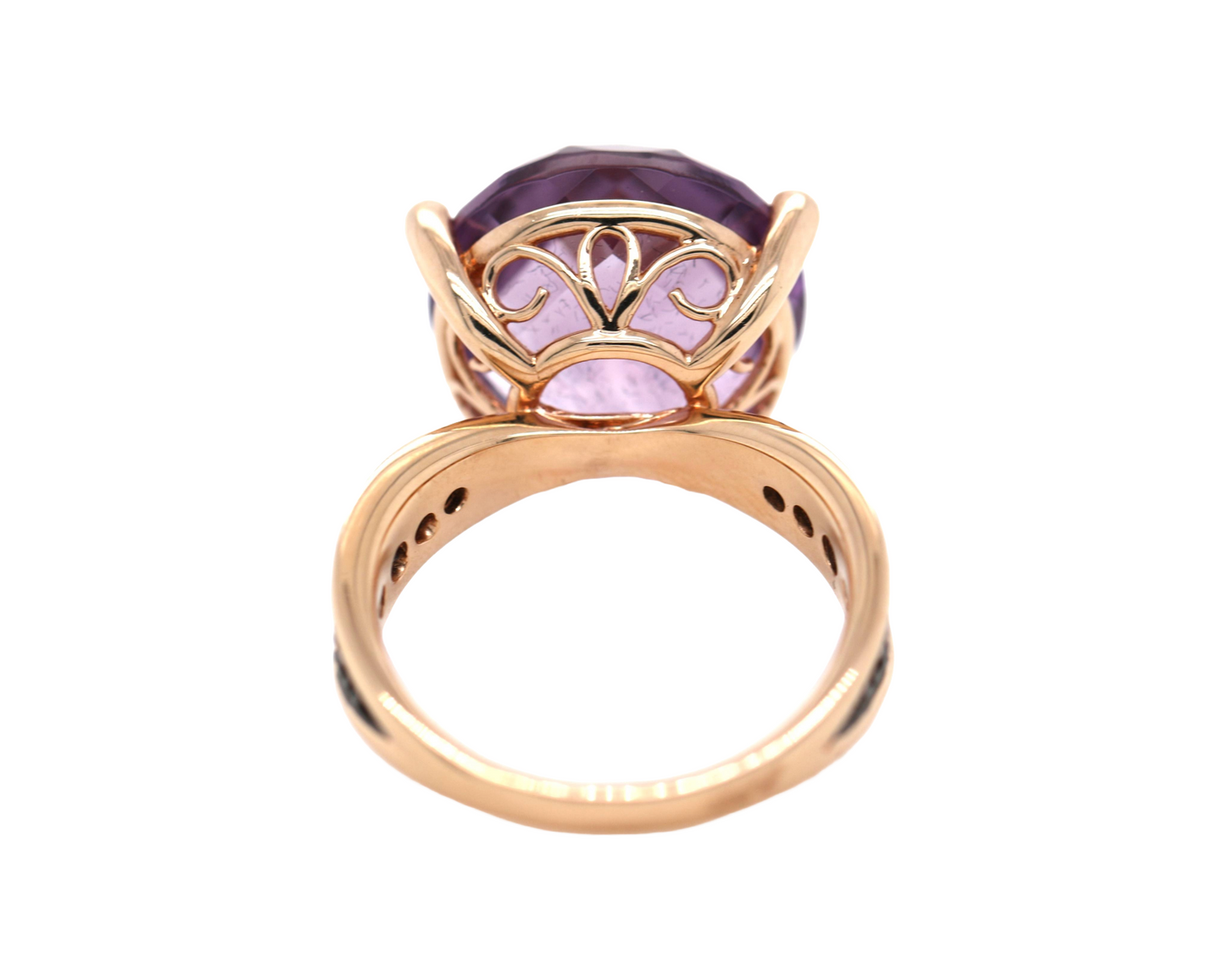925 Silver / Amethyst / Black Spinel Ring