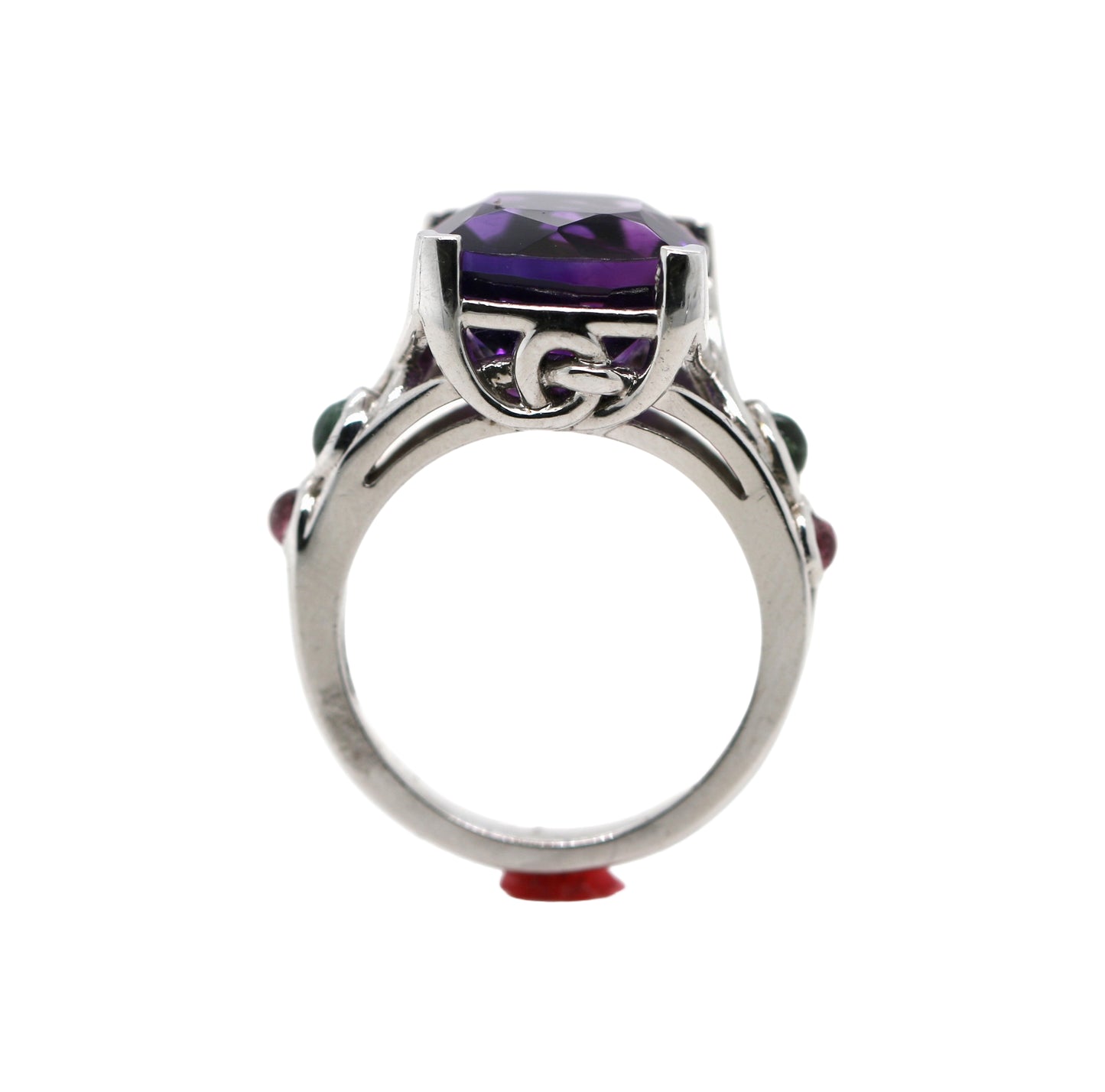 Amethyst / Tourmaline / 925 Silver Ring