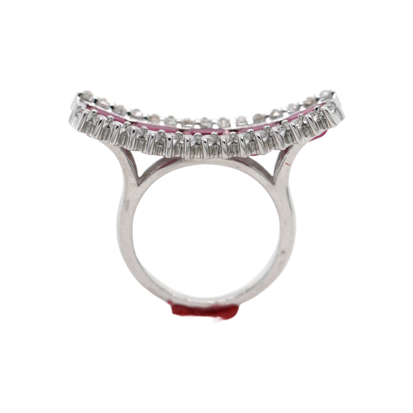 925 Glass Filled Ruby White Topaz Ring