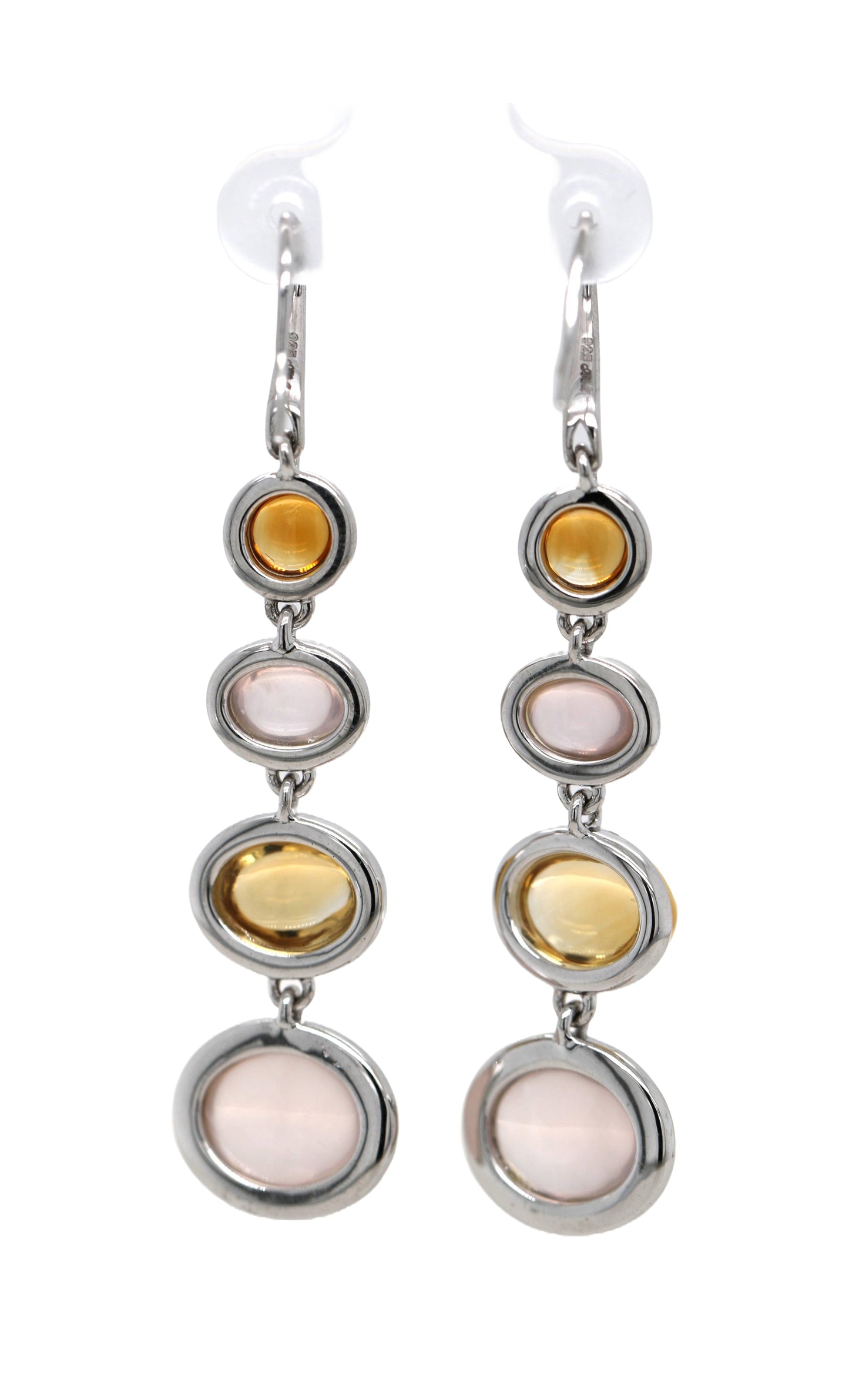 925 Lemon Quartz / Rose Quartz / Citrine Earrings