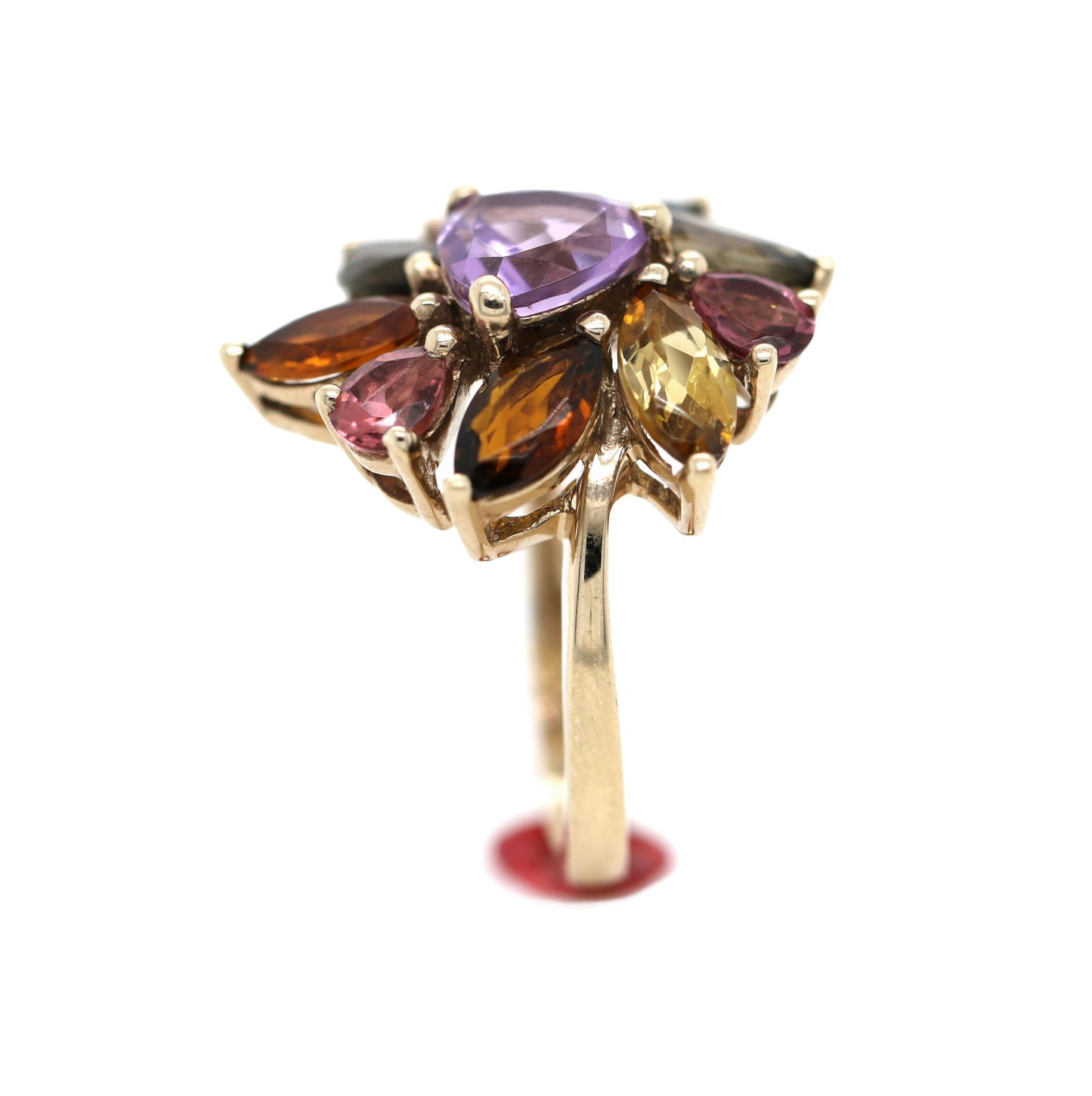 Tourmaline / Amethyst Plated in Yellow Gold Ring