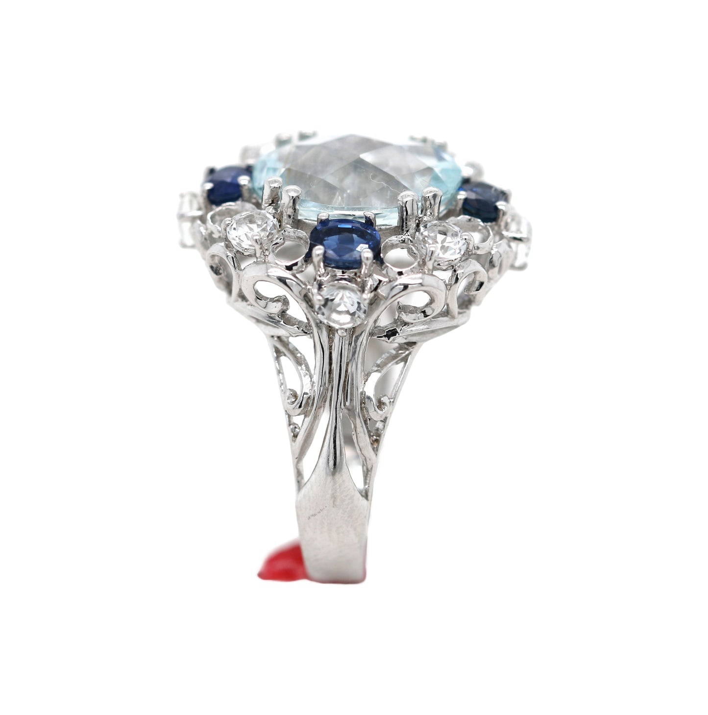 Aquamarine/ Blue Sapphire/ White Topaz Ring