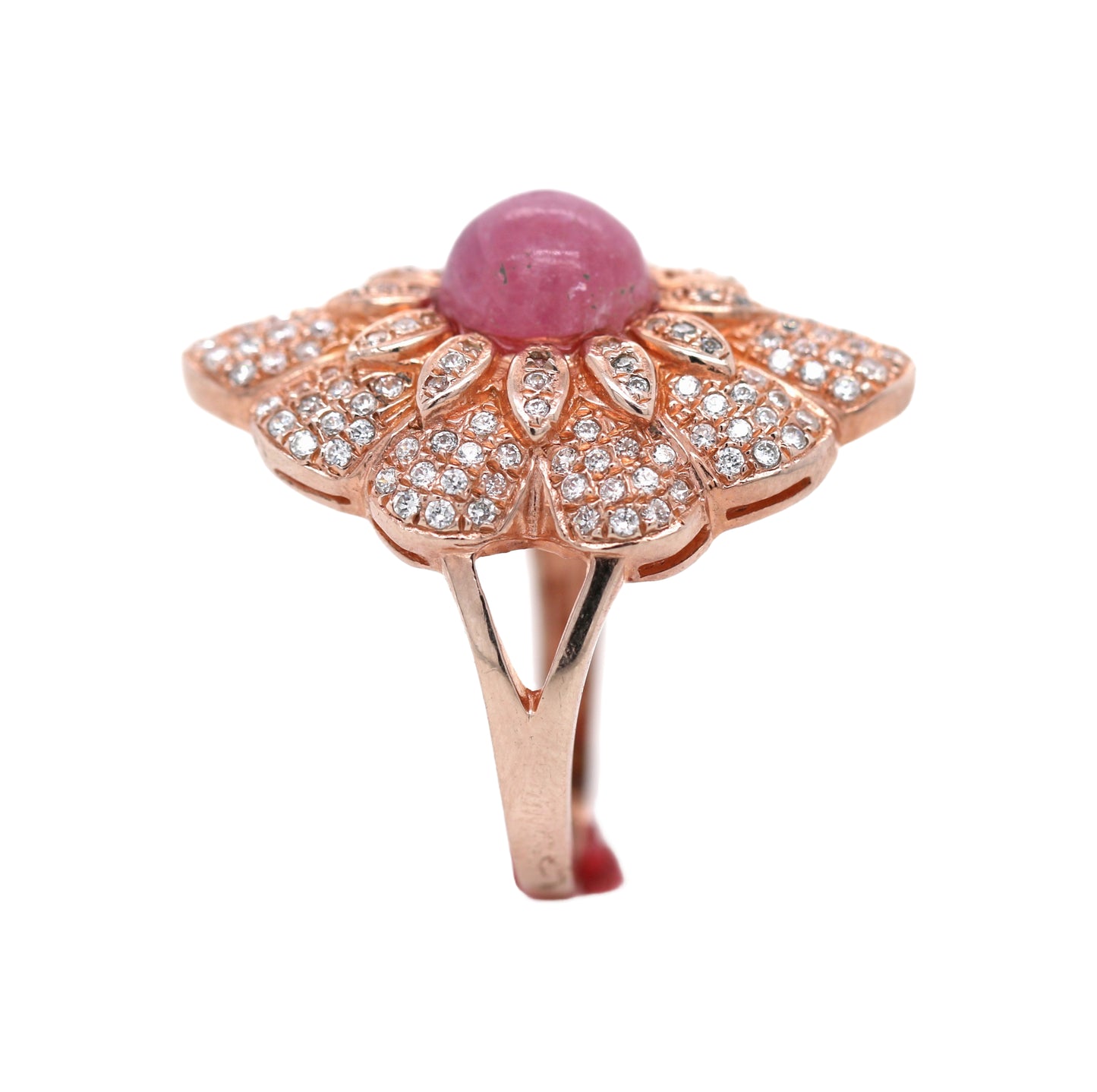 Red Corandum / White Topaz Ring