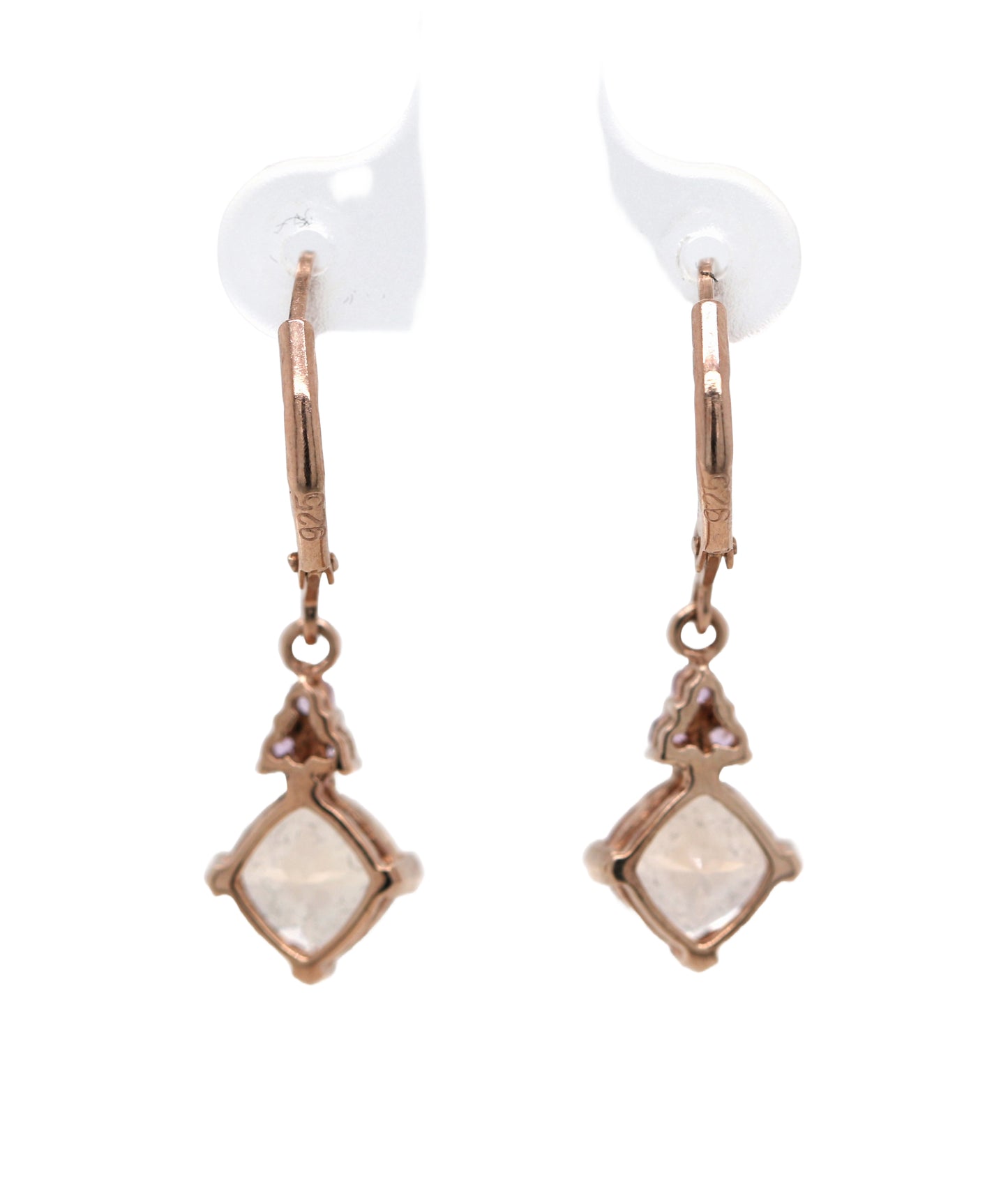 Morganite/ Pink Sapphire Lever back Earring