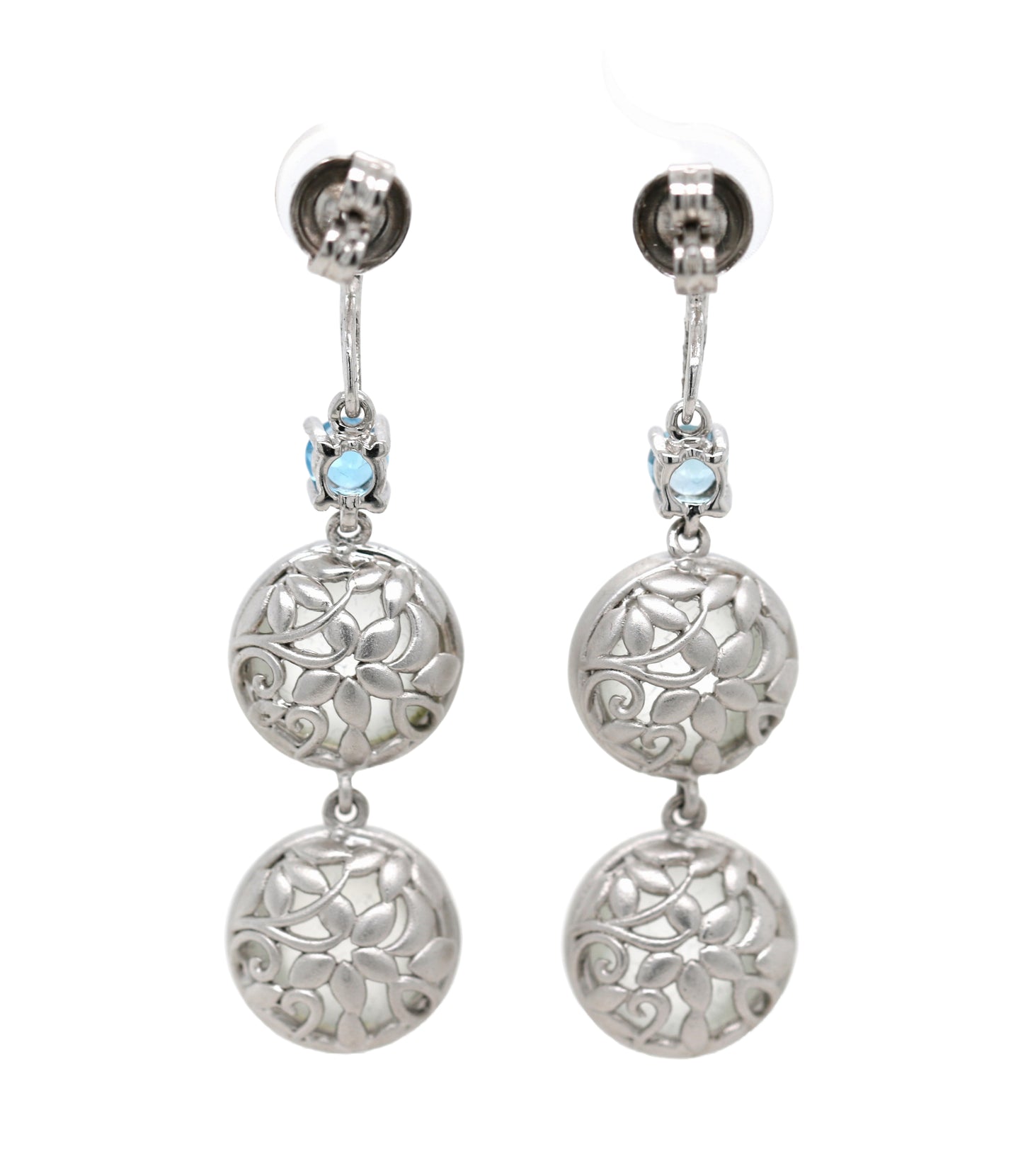 925 Moonstone / Blue Topaz Earring