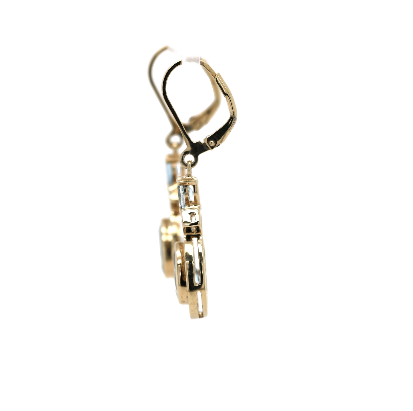 Aquamarine/ Santa Maria/ Diamond Lever back Earring