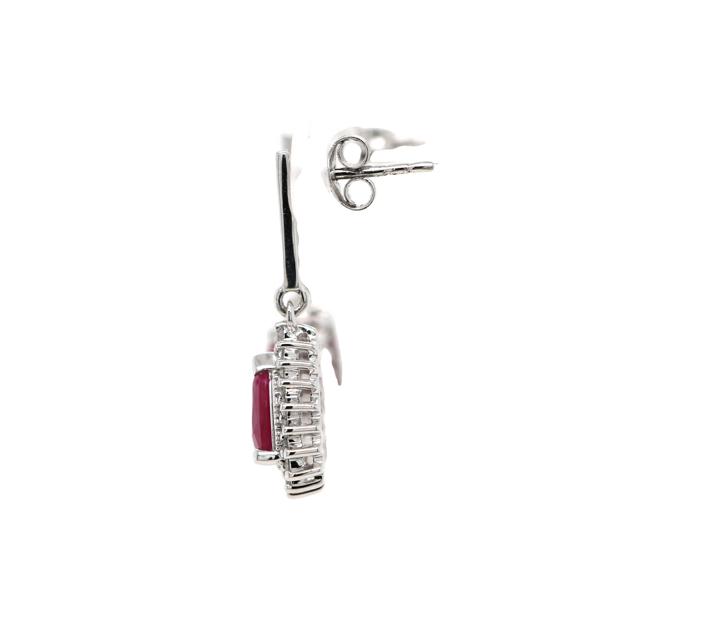 Ruby / White Sapphire Silver Earring