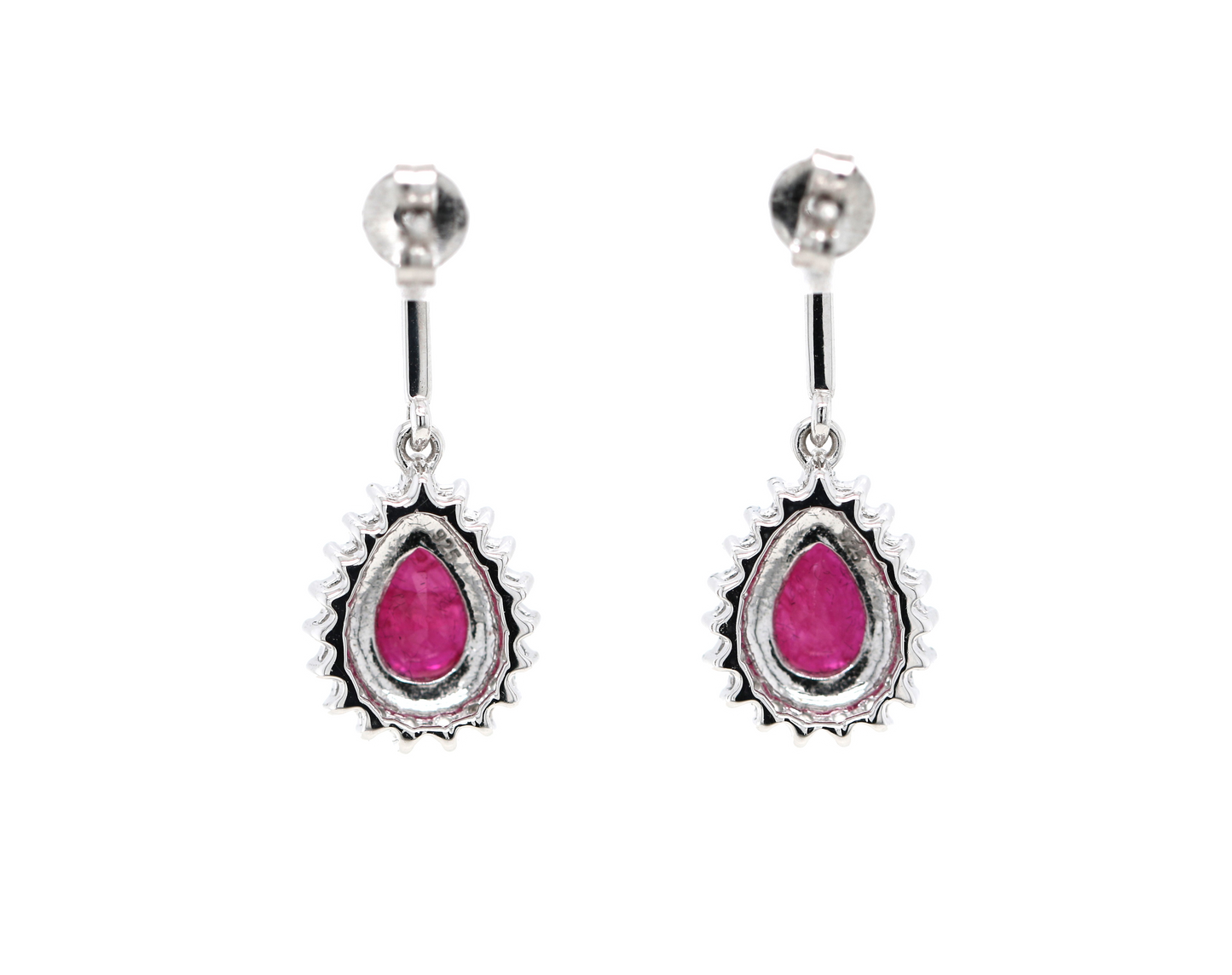 Ruby / White Sapphire Silver Earring