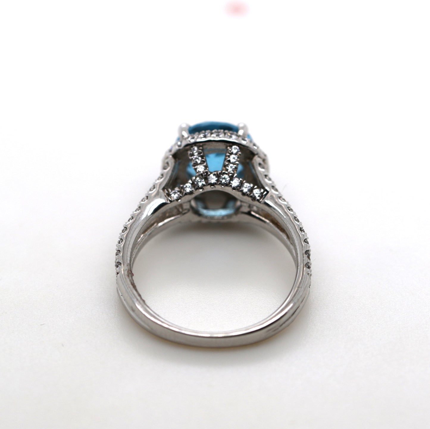 Swiss Blue Topaz / White Topaz Ring