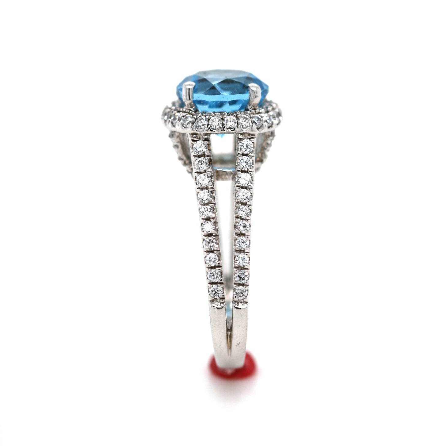 Swiss Blue Topaz / White Topaz Ring