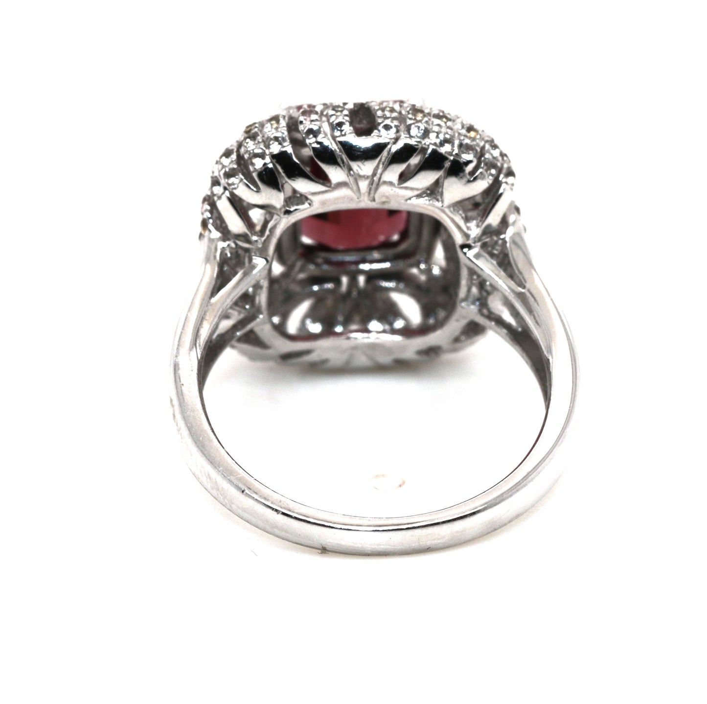 925 Silver / Wine Garnet / White Topaz Ring, 4.39 cts