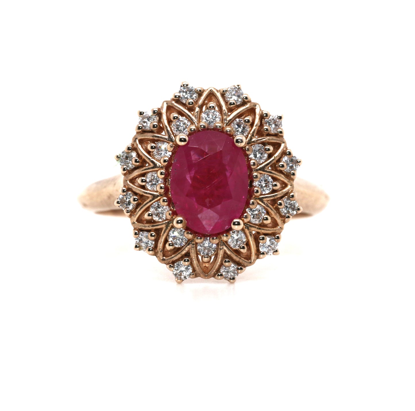 Attractive Burma Ruby with Diamond Ring, 2.07 cts
