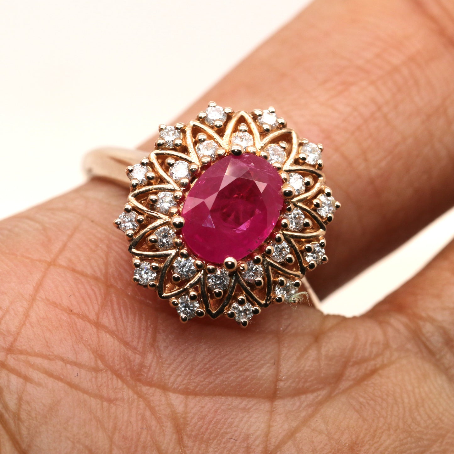 Attractive Burma Ruby with Diamond Ring, 2.07 cts