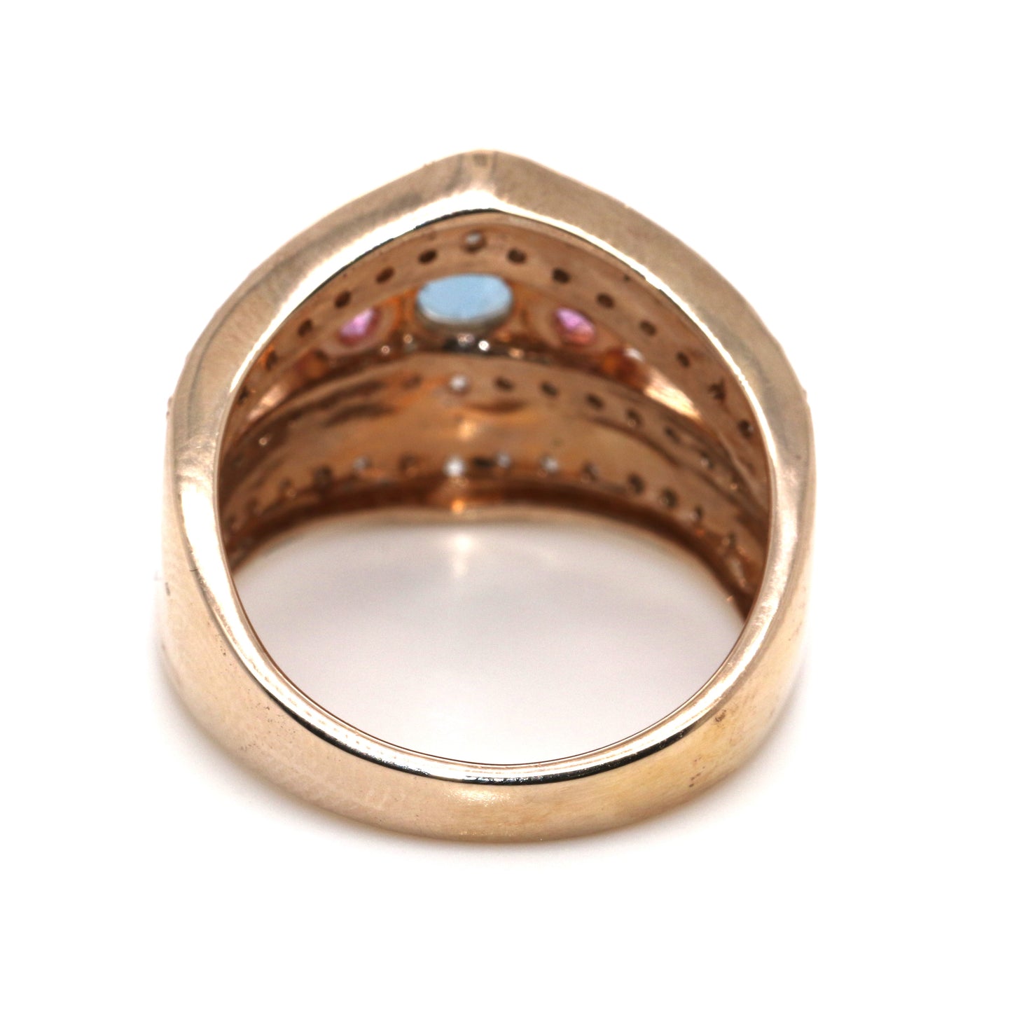 Santa Maria Aquamarine / Pink Sapphire / Diamond Ring, 1.96 cts.