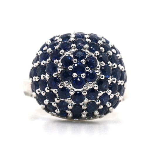 925 SS Blue Sapphire Ring ( 5.78 cts)