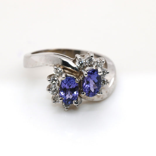 Tanzanite / Diamond White Gold Ring, 1.26 cts