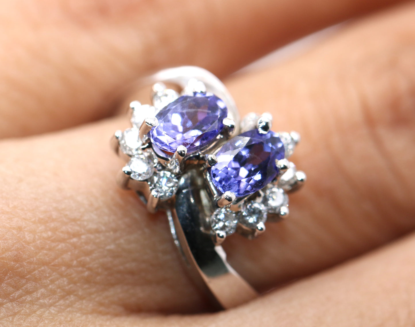 Tanzanite / Diamond White Gold Ring, 1.26 cts