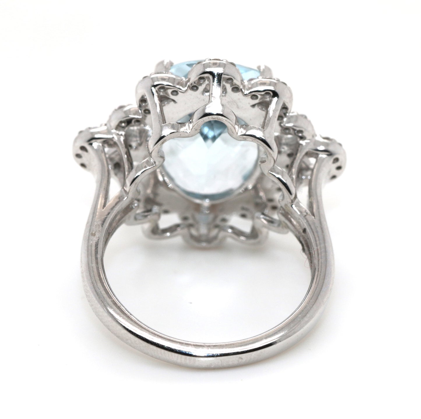 Aquamarine/ White Sapphire Ring, 7.63 cts