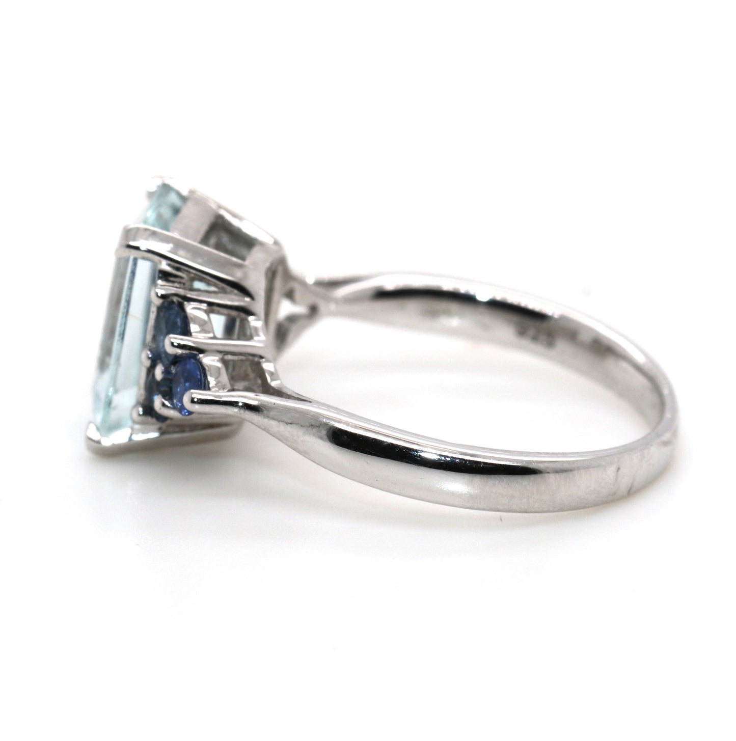925 Aquamarine/ Sapphire Ring, 3.42 cts