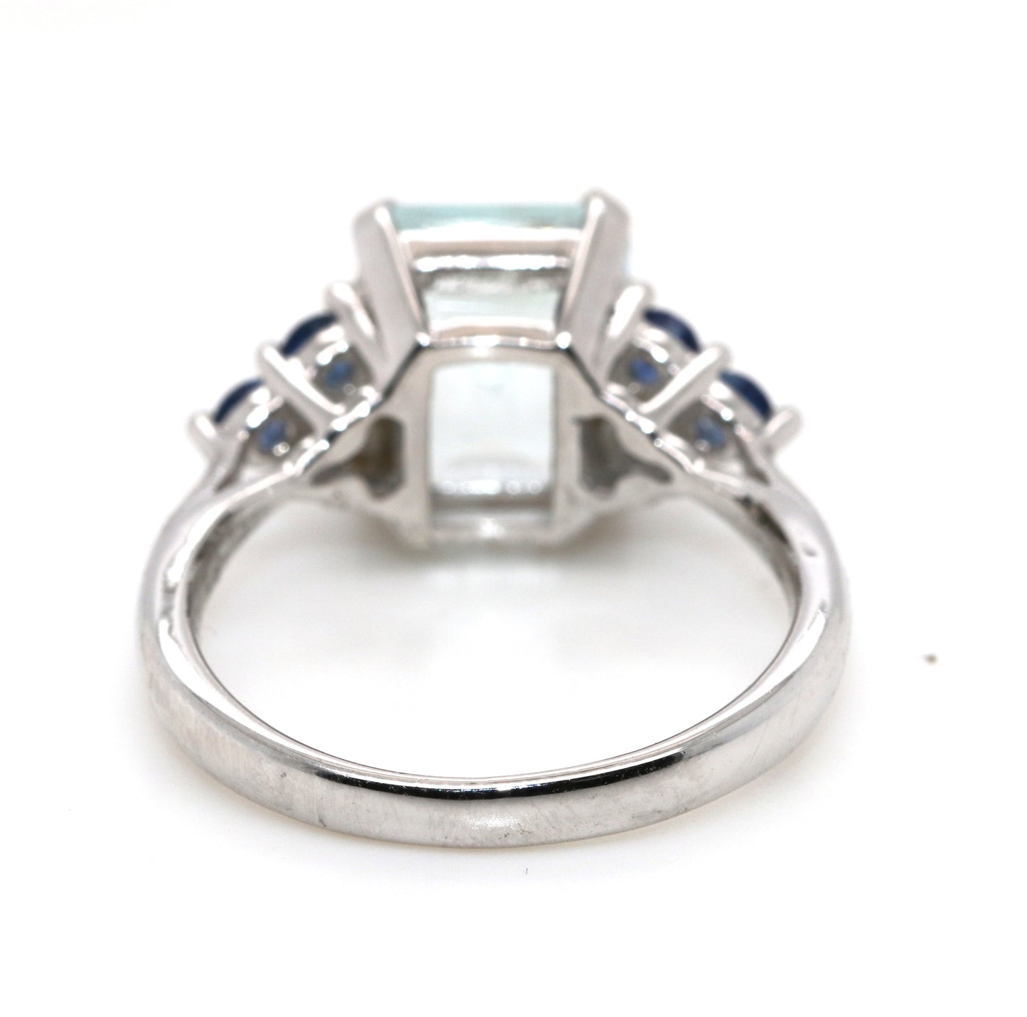 925 Aquamarine/ Sapphire Ring, 3.42 cts