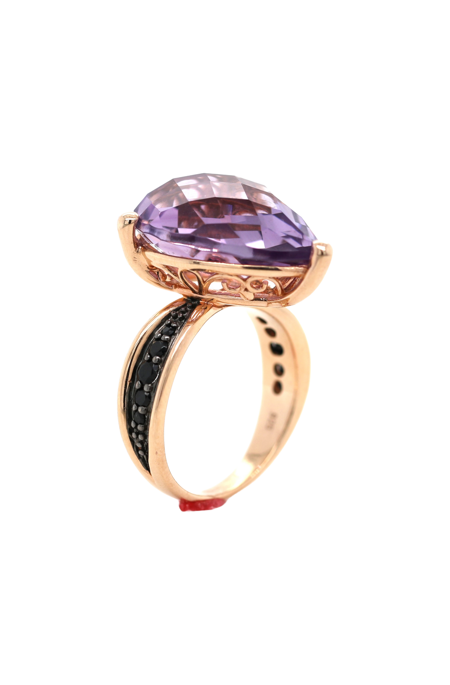 925 Silver / Amethyst / Black Spinel Ring