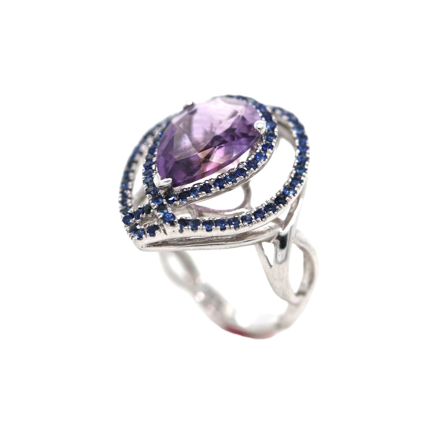 Amethyst/ Sapphire / 925 Silver Ring