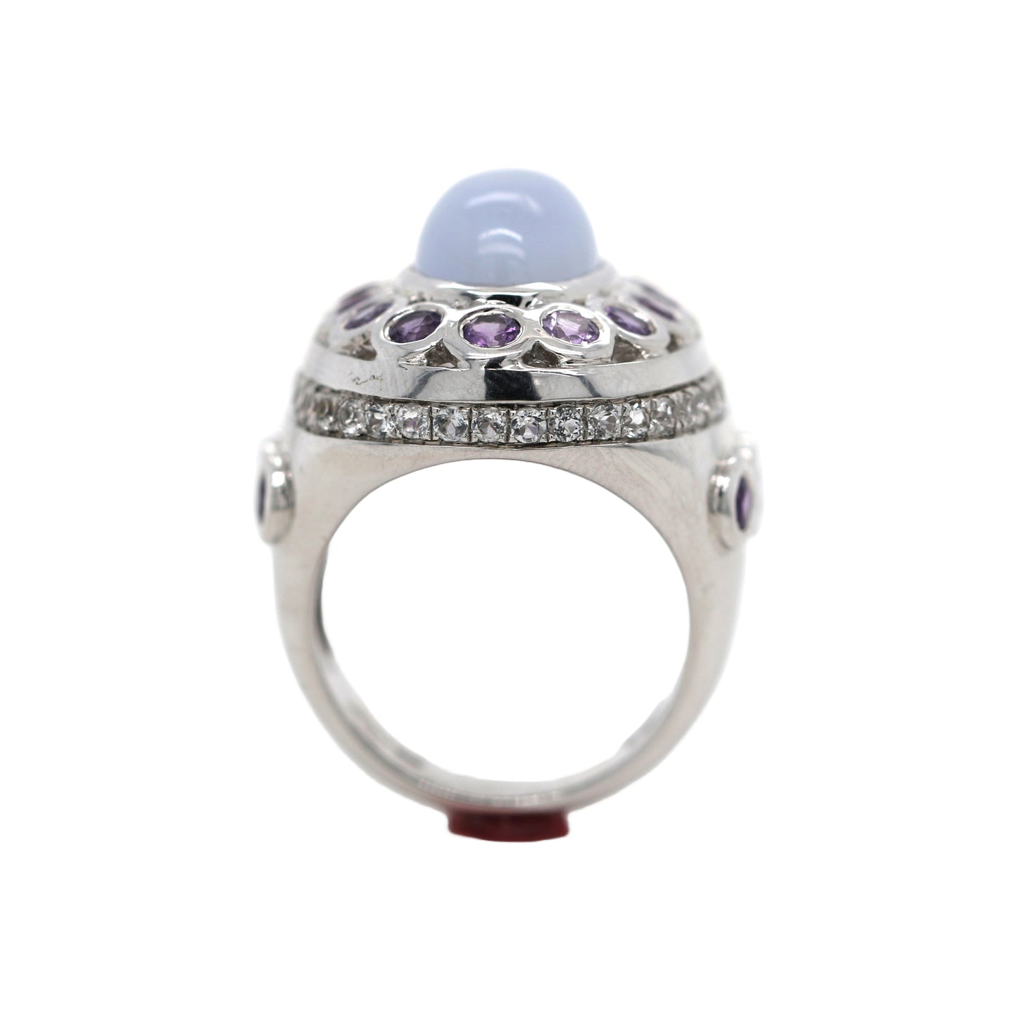 Amethyst / Blue Chalcedony / White Topaz Ring
