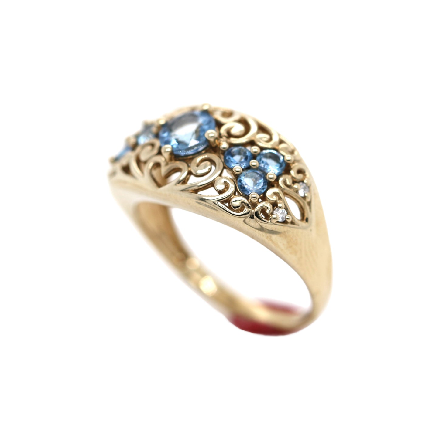 Santa Maria AQ / Yellow Gold Pated 925 Ring