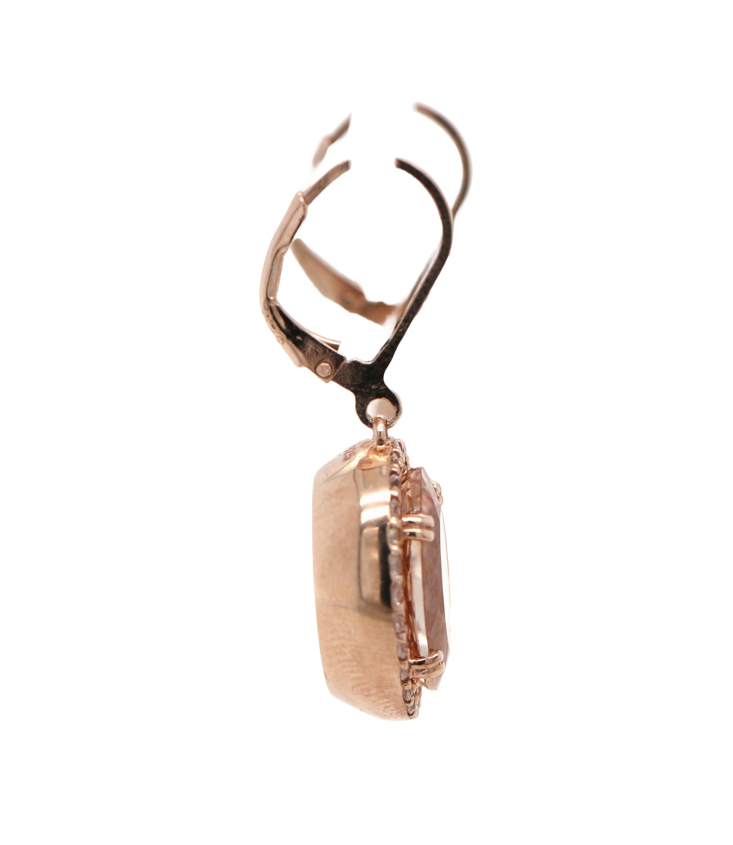 Rose Gold Plated Morganite/ White Topaz Earring