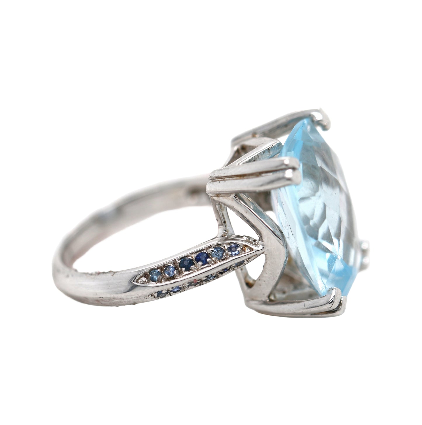 925 Sterling Silver / Blue Sapphire / Sky Blue Topaz Ring