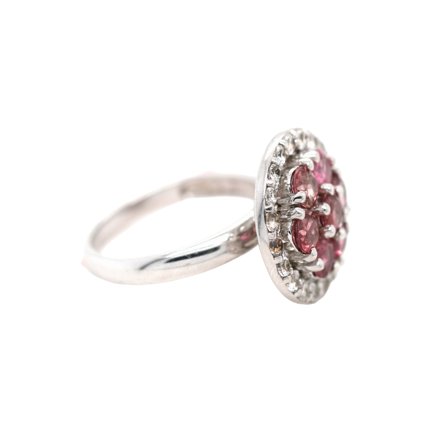 925 Pink Tourmaline / White Topaz Ring