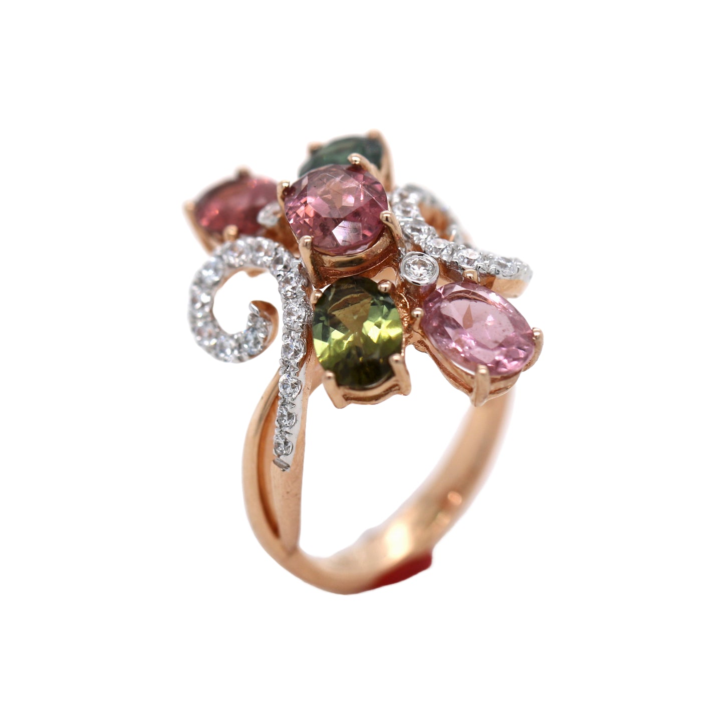Tourmaline/ White Topaz Ring