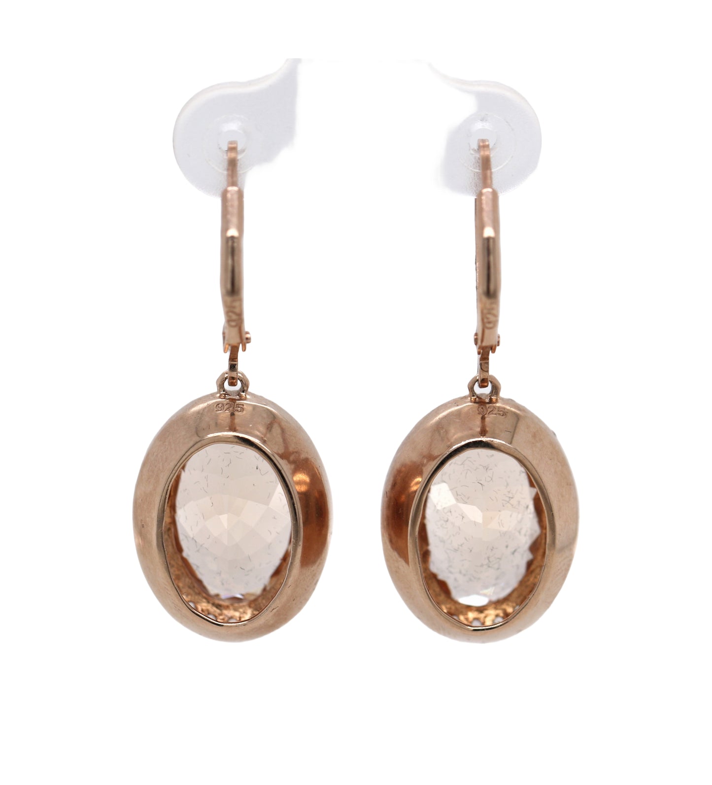 Rose Gold Plated Morganite/ White Topaz Earring