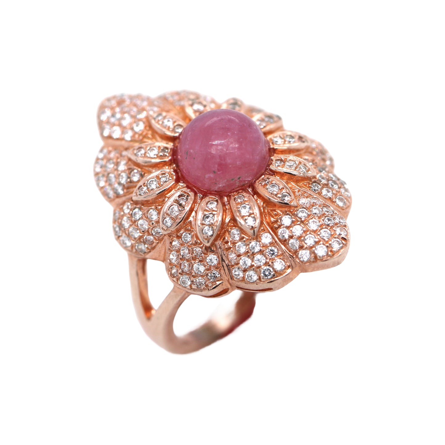 Red Corandum / White Topaz Ring