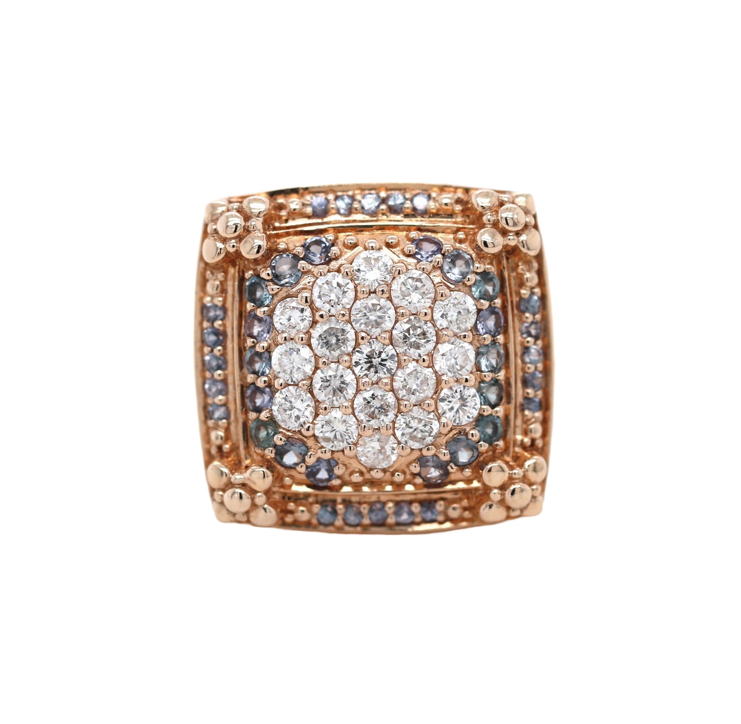 Color Change Garnet/ Diamond Ring