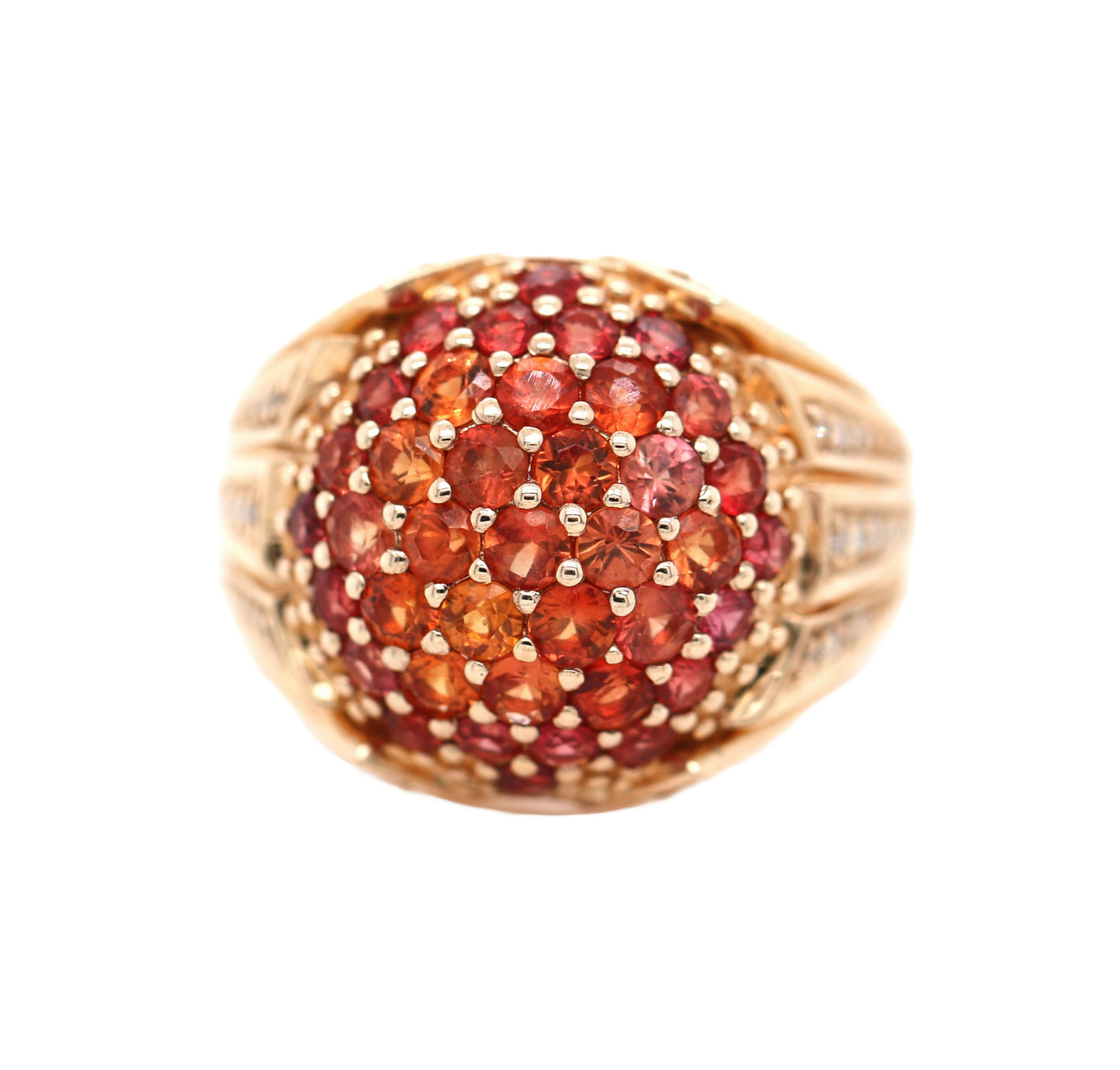 RED SAPPHIRE / DIAMOND / ROSE GOLD PLATED 925 RING