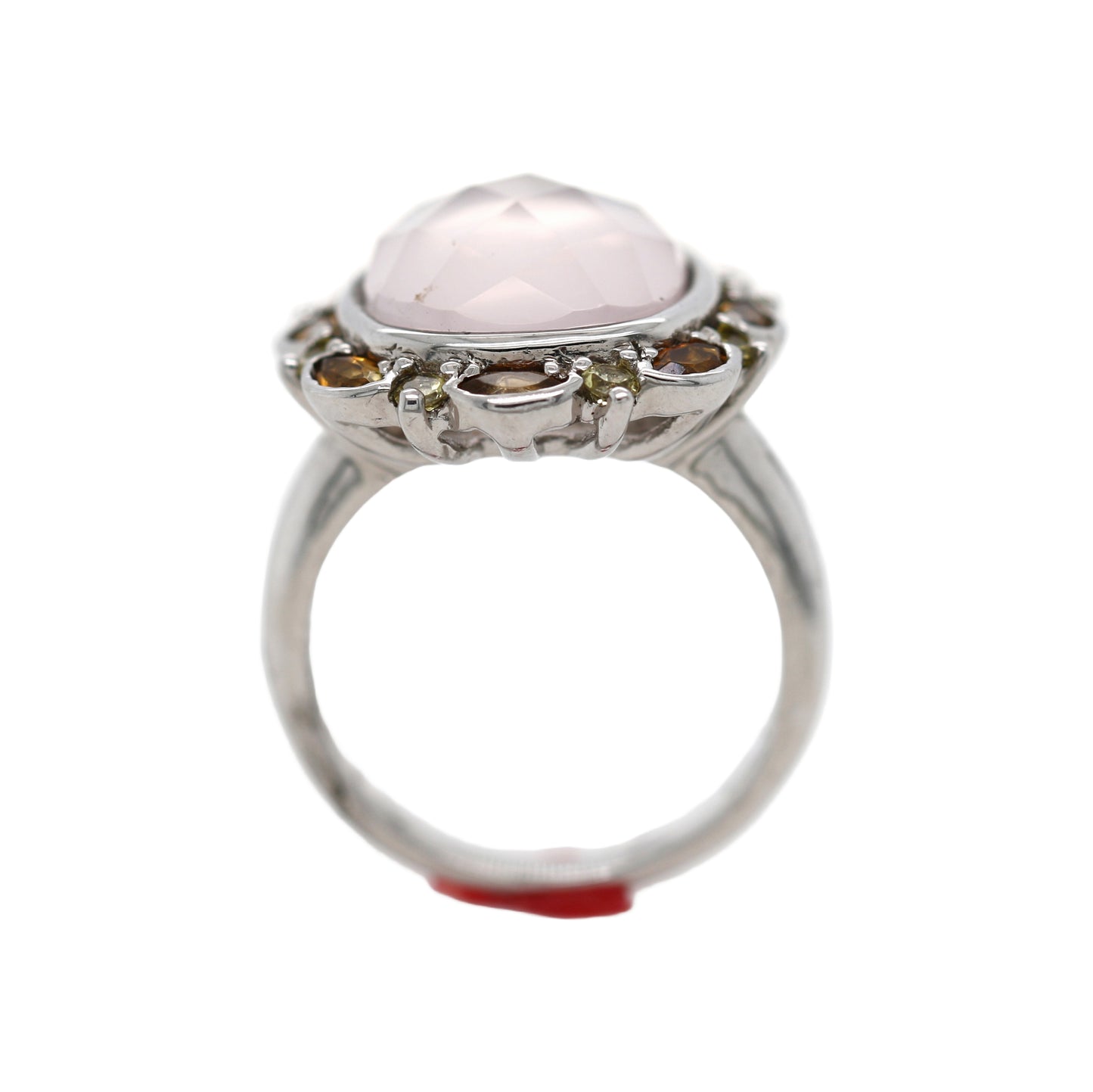 Rose Quartz/ Tourmaline / Citrine Silver Ring