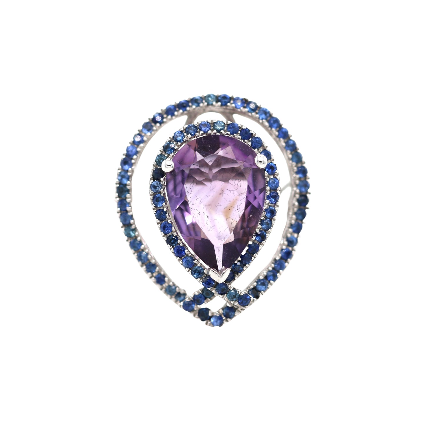 Amethyst/ Sapphire / 925 Silver Ring