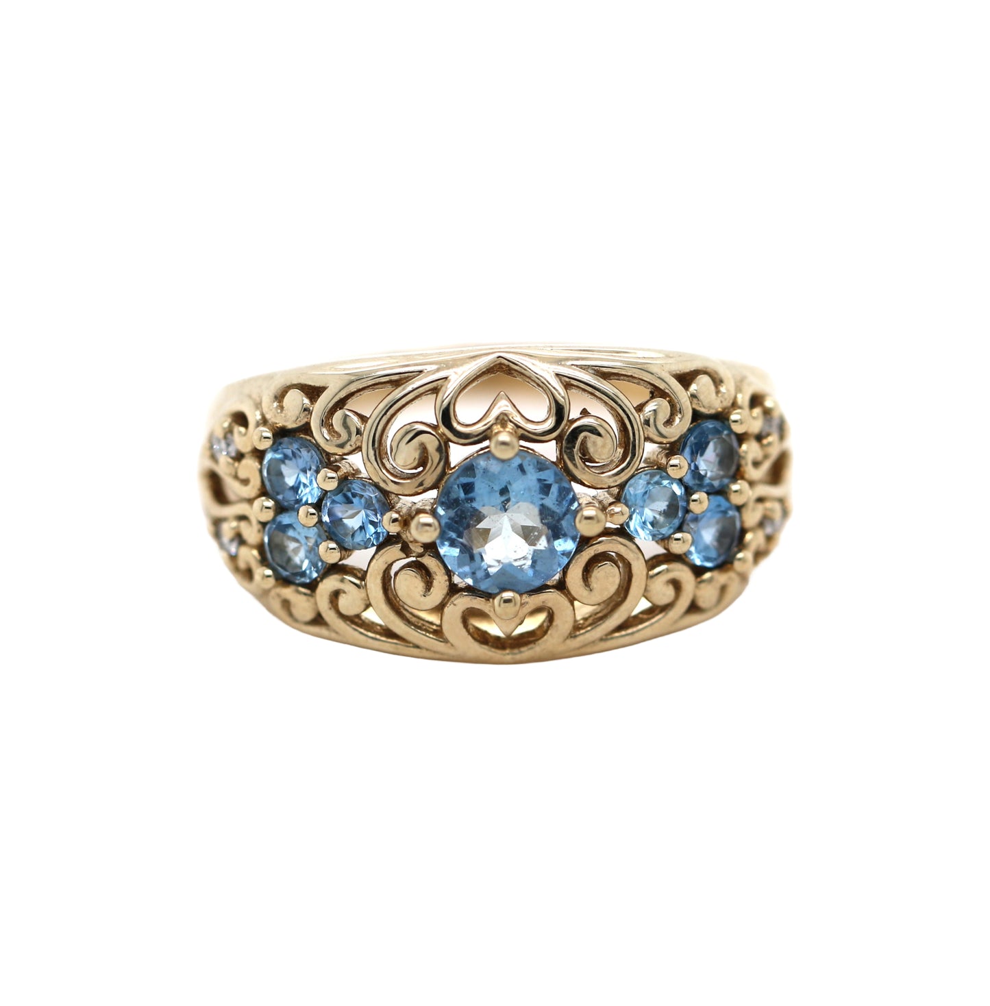 Santa Maria AQ / Yellow Gold Pated 925 Ring