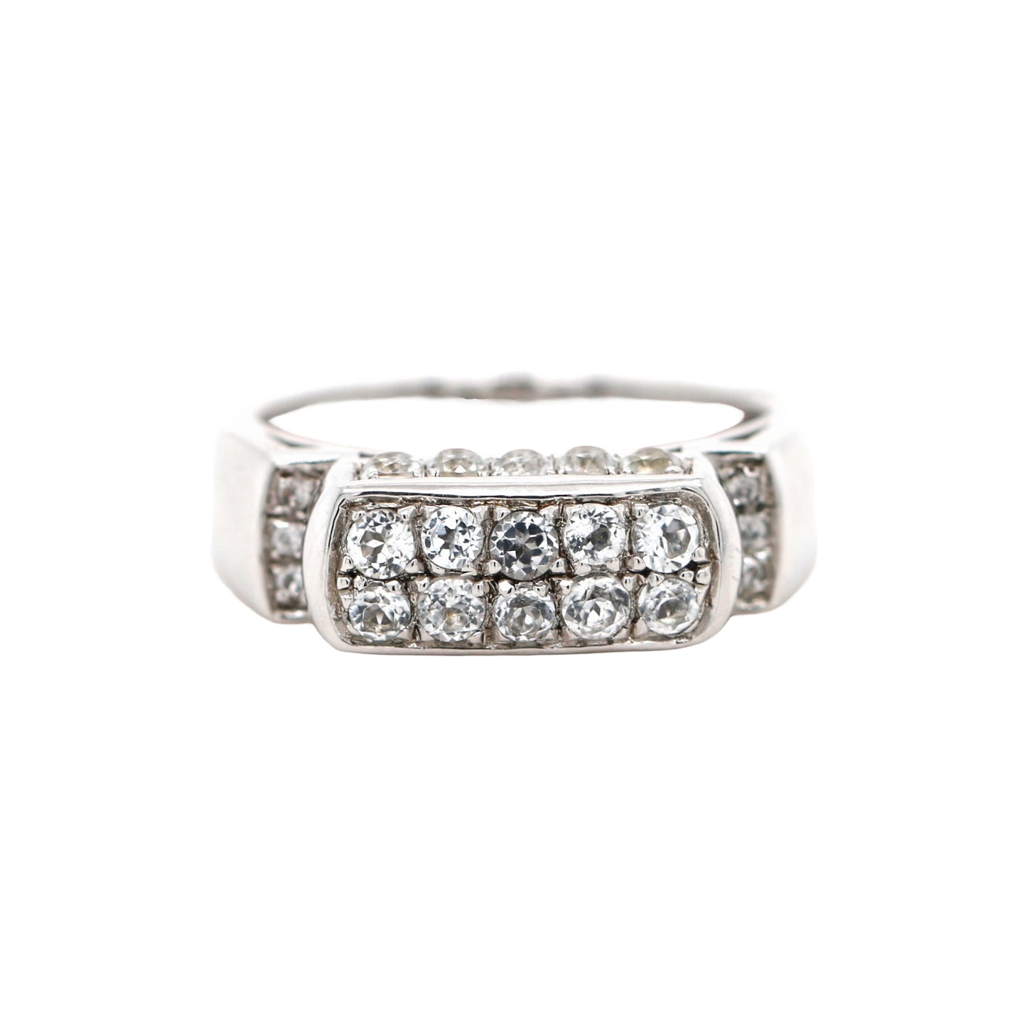 925 SS White Topaz Ring
