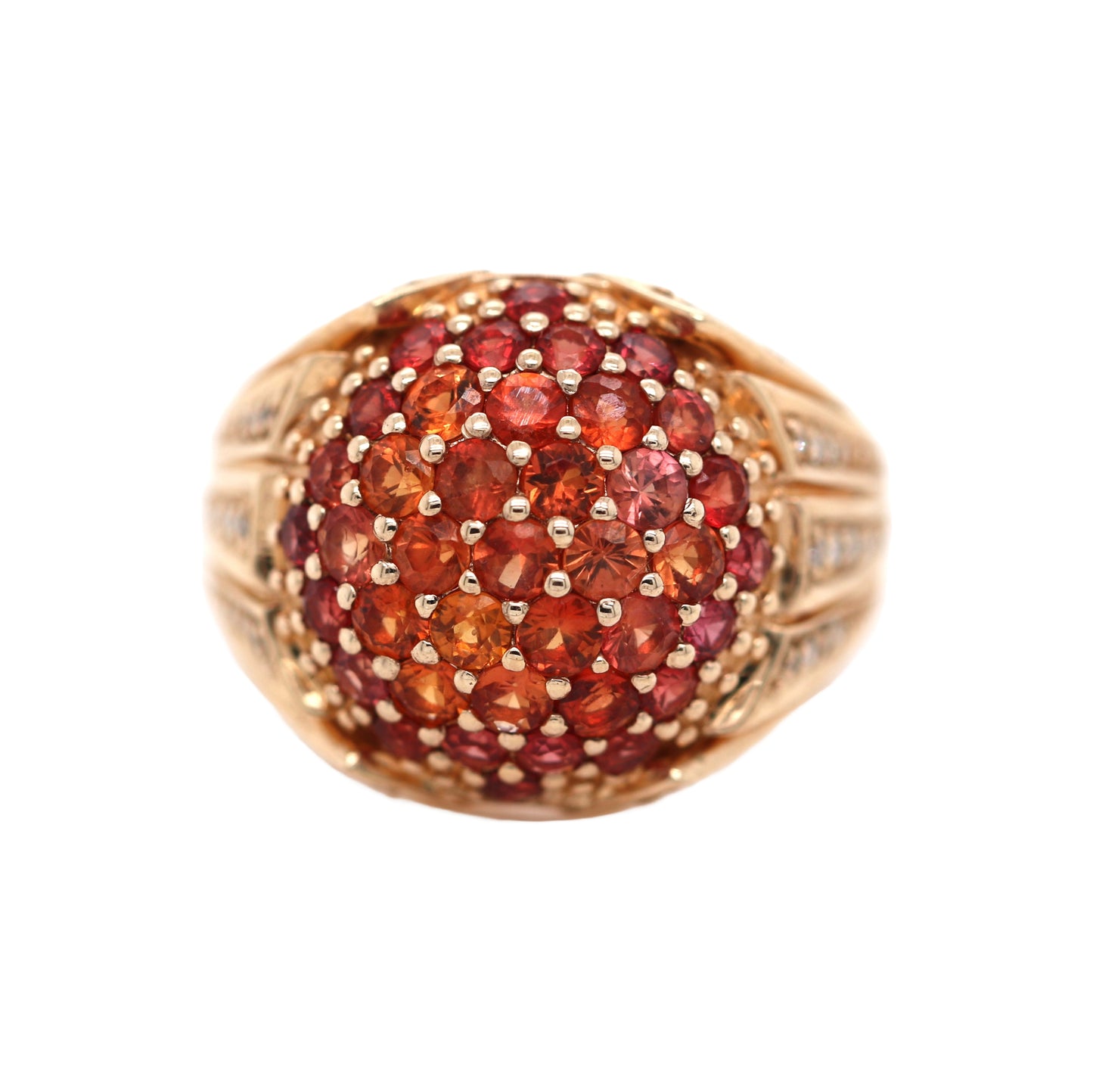 RED SAPPHIRE / DIAMOND / ROSE GOLD PLATED 925 RING