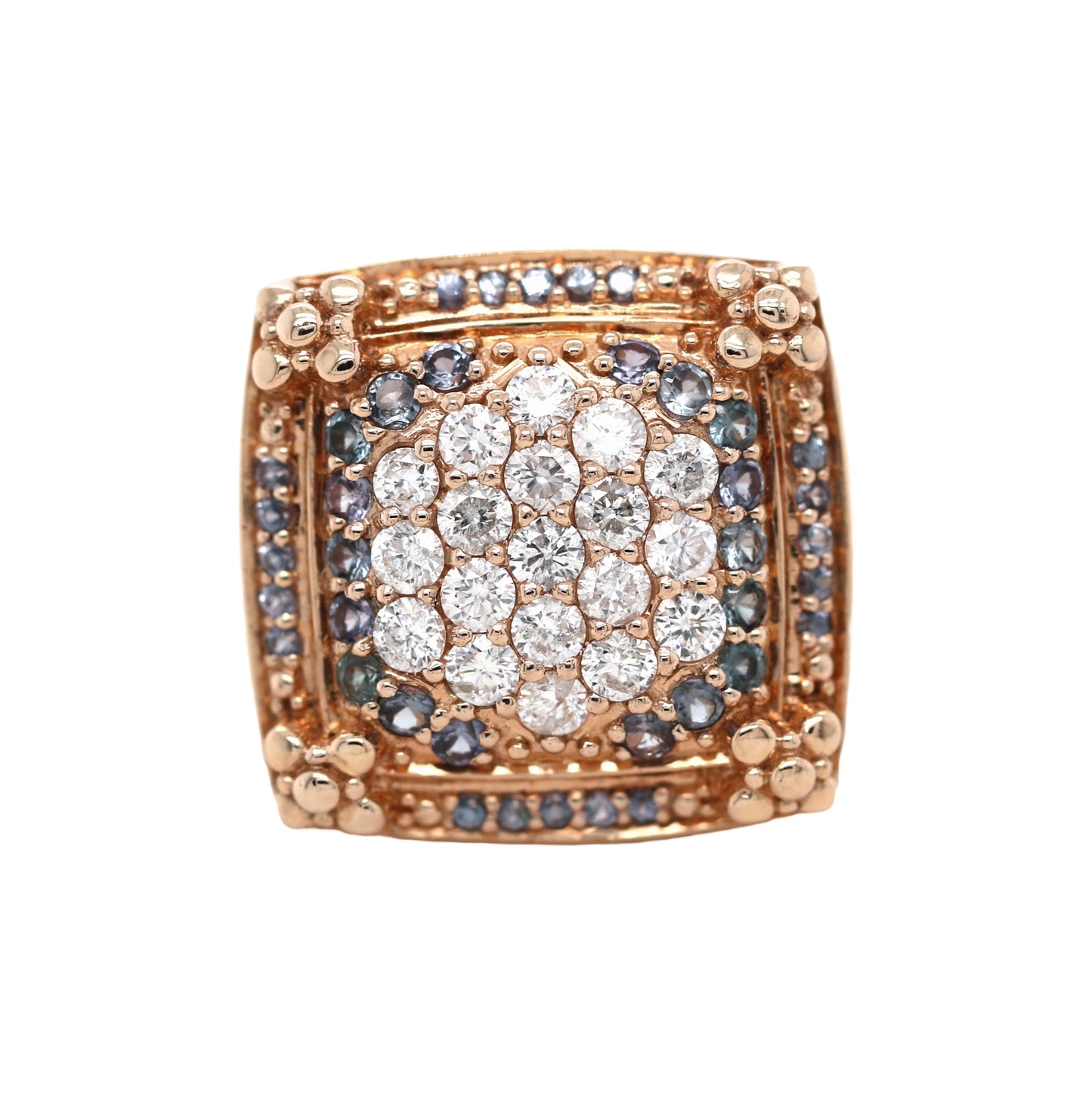 Color Change Garnet/ Diamond Ring