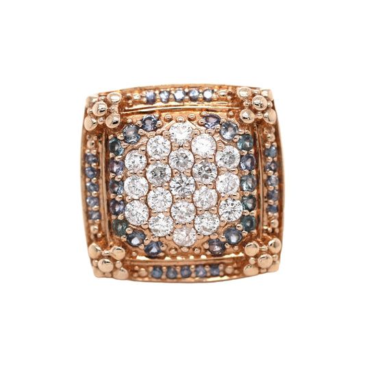 Color Change Garnet/ Diamond Ring