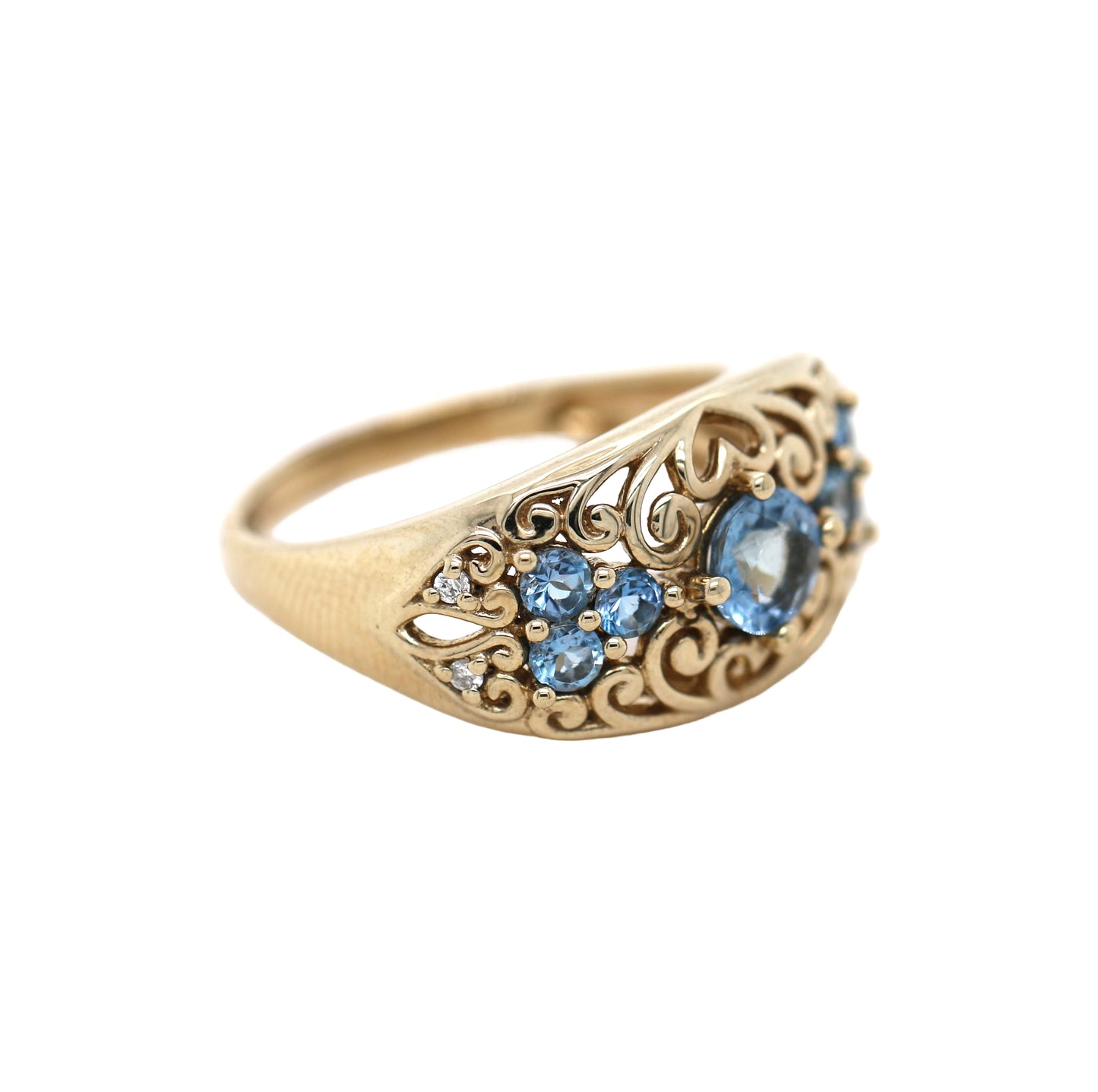 Santa Maria AQ / Yellow Gold Pated 925 Ring