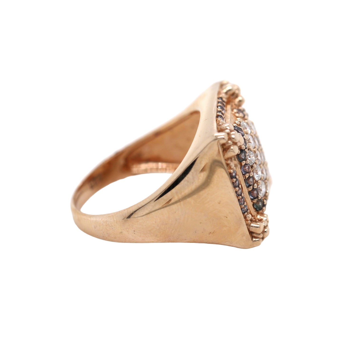 Color Change Garnet/ Diamond Ring