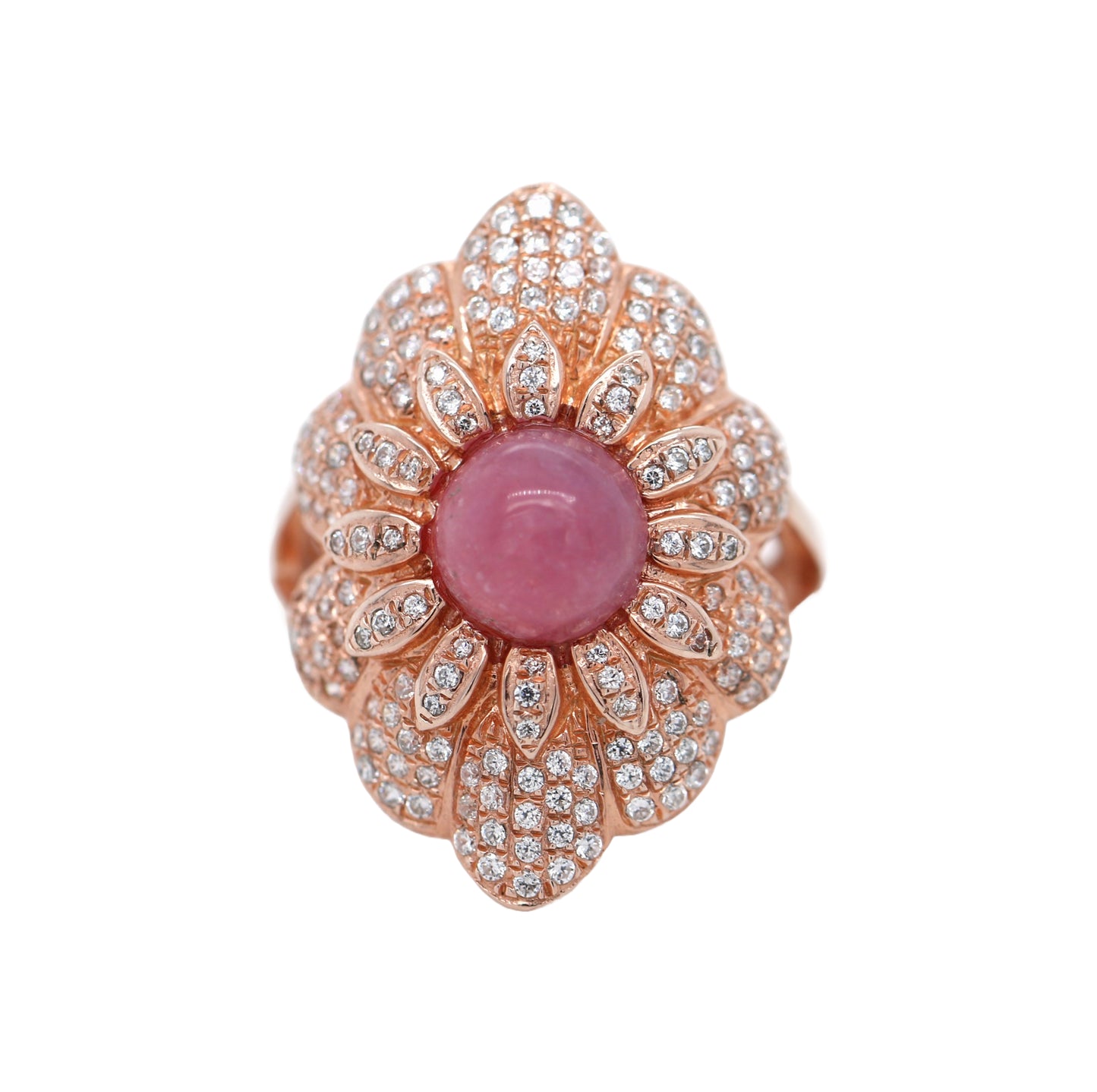 Red Corandum / White Topaz Ring