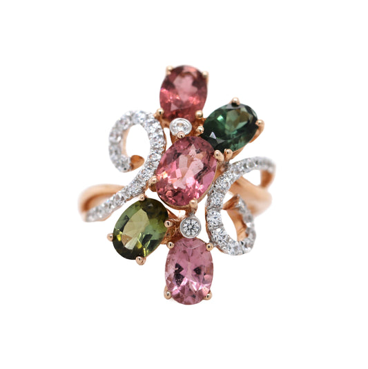 Tourmaline/ White Topaz Ring