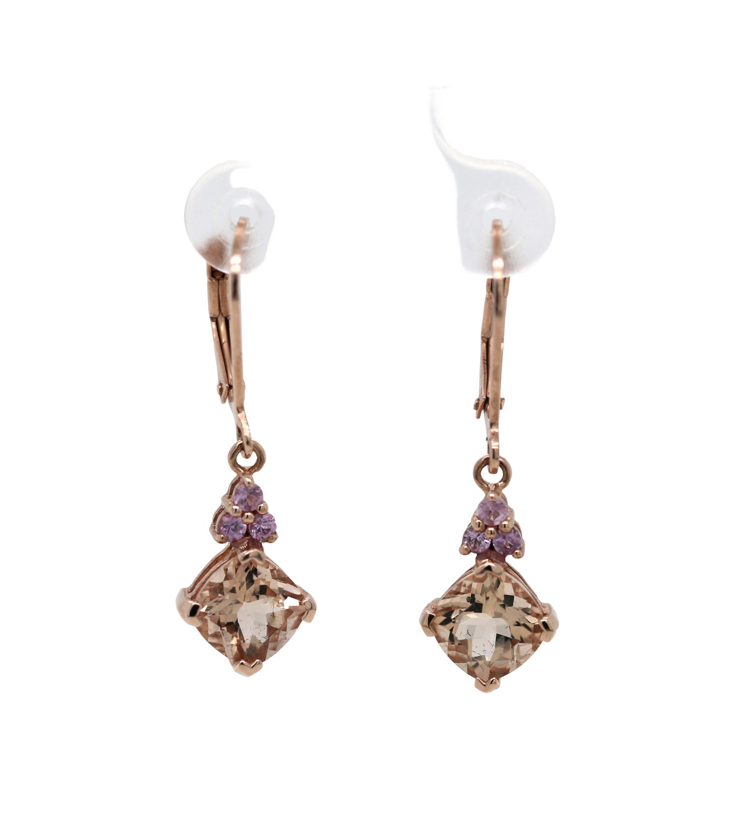 Morganite/ Pink Sapphire Lever back Earring