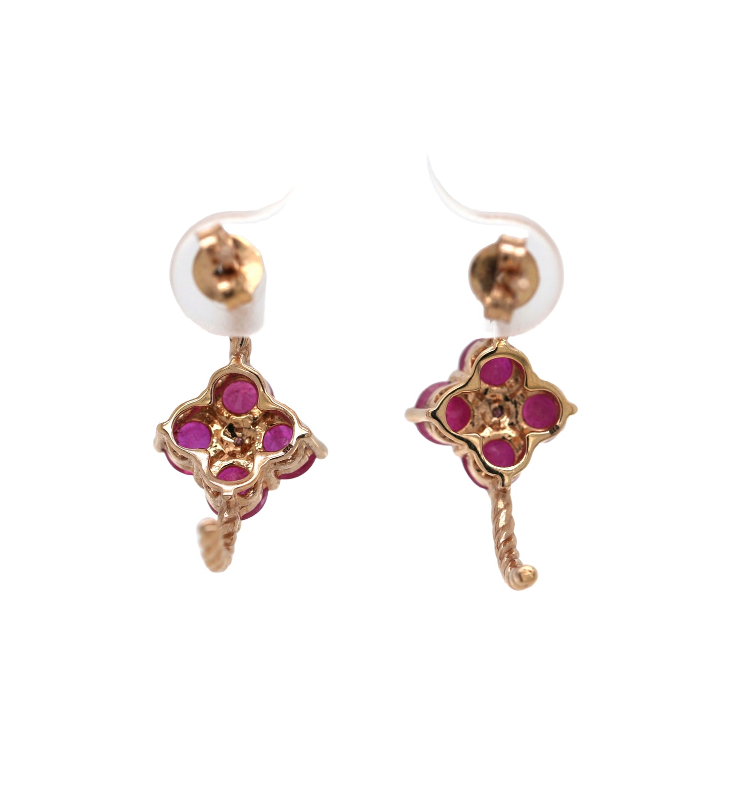 Burma Ruby / Diamond Earring